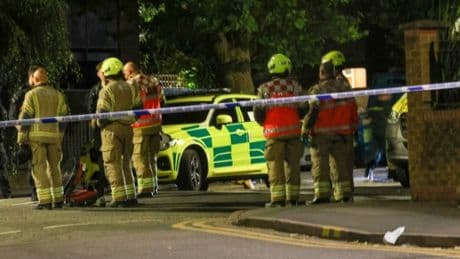 Three men knifed in fight outside west London tube station
