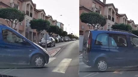 La peligrosa maniobra de una furgoneta en Alcàsser que casi termina en accidente: “Encima piensa que tiene razón y se enfada, qué fuerte”