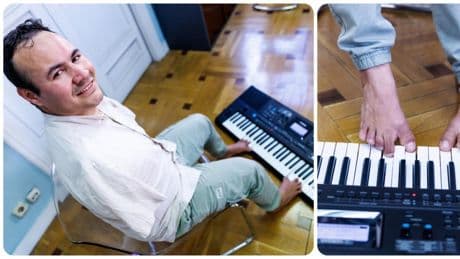 Oda a la resiliencia: nace sin brazos y toca el piano con los pies