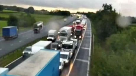 M6 traffic LIVE: Motorway closed as overturned lorry catches on fire