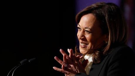 Harris draws social media scorn for digression about elephants during an earthquake