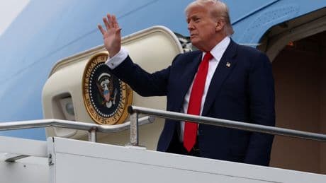 Trump lands in Scotland to visit his golf resorts ahead of Starmer talks