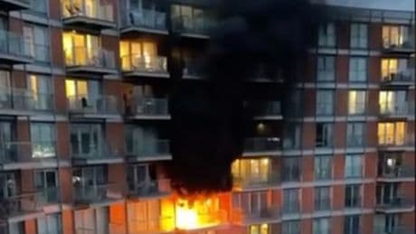 ‘Large’ fire breaks out in block of flats opposite O2 arena