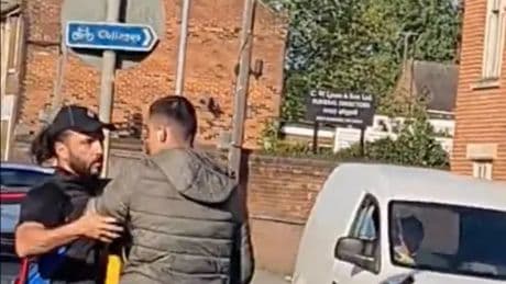 Watch JustEat rider pin Domino’s delivery driver against car in bizarre ‘road-rage’ tussle