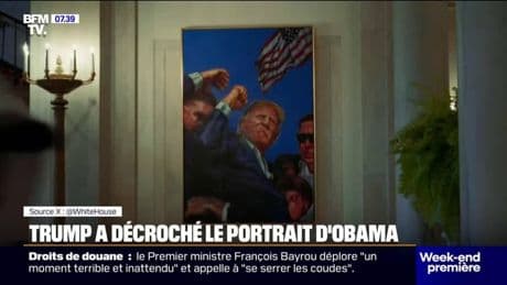 Donald Trump remplace un portrait de Barack Obama à la Maison Blanche par son propre portrait