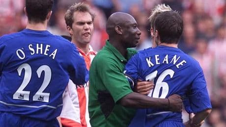 Uriah Rennie had to think quickly when Roy Keane 'suddenly snapped' to stop a '20-man brawl'