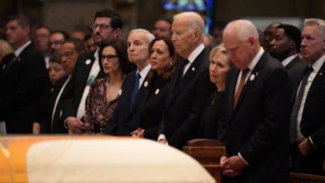 Biden, Harris and Walz attend funeral of Democratic lawmaker assassinated in Minnesota alongside her husband