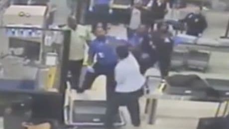 Moment traveler attacks TSA agents in Florida airport sparking massive brawl