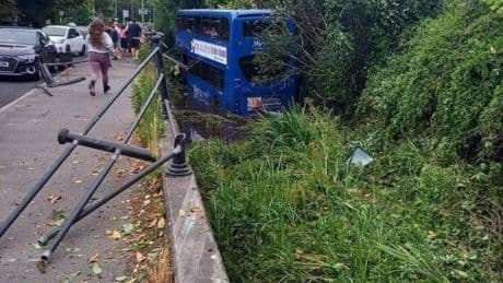 Three in hospital after double-decker college bus crashes into river in Eastleigh