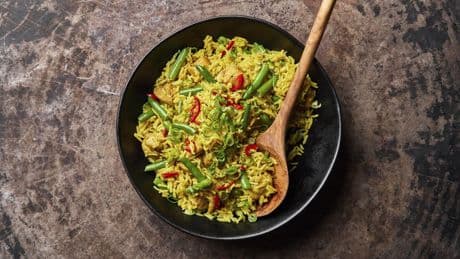 Fragrant Nigerian-inspired fried rice is easy enough for a weeknight