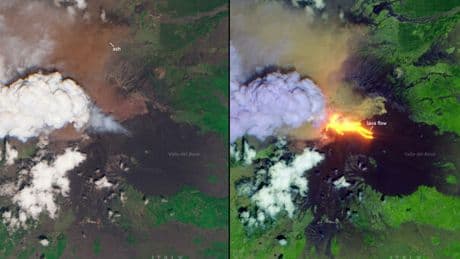 Eruzione dell'Etna ripresa dai satelliti europei. lngv: «Questa fase conclusa, ma parametri in rialzo»