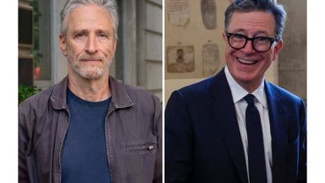 The Paramount comics, Colbert and Stewart, are sharp critics of the '60 Minutes' deal