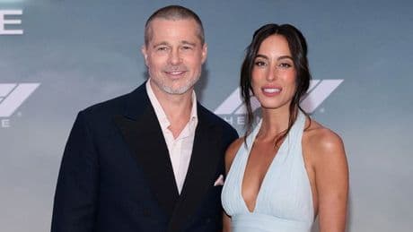 Brad Pitt's girlfriend goes braless in saucy see-through ensemble at F1 premiere