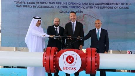 Türkiye üzerinden Suriye'ye doğalgaz akışı başladı