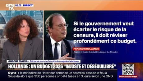 Budget 2026: pour François Hollande, "si le gouvernement veut écarter le risque de la censure, il doit réviser profondément ce budget"