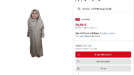 Otto-Versand: Händler nimmt Mädchen-Kleid zur Verschleierung aus Sortiment
