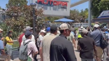 JD Vance protesters line Disneyland resort as vice president takes family holiday amid California immigration raids