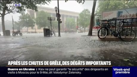 Grêle: après l'orage, place au nettoyage à Paris