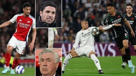 Real Madrid decide William Saliba is their number one target after Champions league humbling - and they are targeting two other Premier League midfielders in mega-money summer revamp