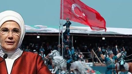 Emine Erdoğan'dan 'Karabağ Atları'nın gösterisiyle ilgili paylaşım