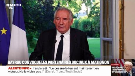 Échec du conclave sur les retraites: François Bayrou appelle les partenaires sociaux à "ne pas baisser les bras", une rencontre organisée ce mardi matin