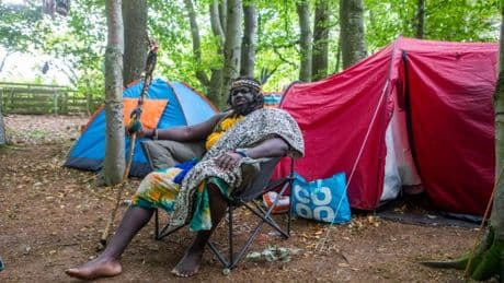 African tribe claiming Scottish woodland clash with locals trying to destroy camp