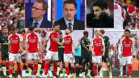 Gary Neville is shut down on American TV by fellow pundit over calling Arsenal a 'big let-down' - and singling out one superstar's 'big drop-off'