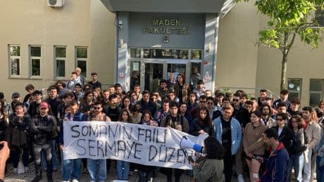 İTÜ öğrencileri Soma katliamında yaşamını yitiren işçileri andı
