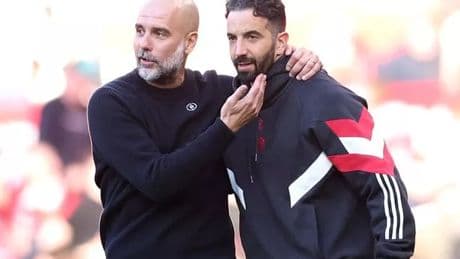 Pep Guardiola and Ruben Amorim are in same position ahead of Sunday's Manchester derby