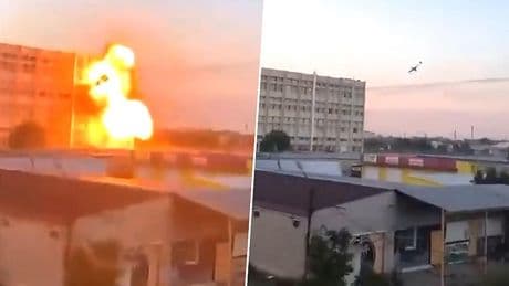 Enorme explosie na drone-aanval op Russische fabriek