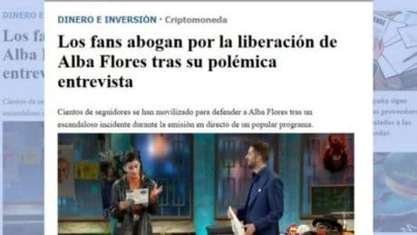 Alba Flores no ha promocionado inversiones en criptomonedas en TV