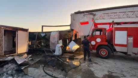 Antalya'da işçilerin kaldığı konteyner yandı