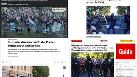 La prensa internacional recoge el «caos» de la Vuelta: «Terminó de la peor manera, sin final»