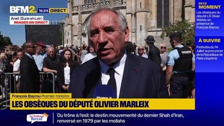 "L'émotion est immense": François Bayrou s'exprime à l'issue des obsèques du député Olivier Marleix