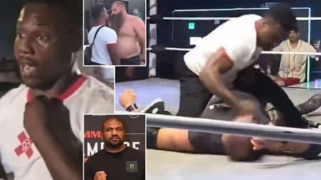Wrestler conscious after being brutally beaten by MMA legend's son in horrifying off-script fight