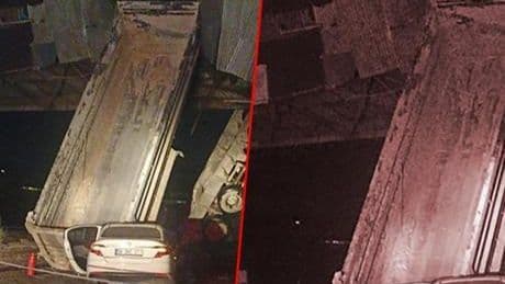 Ankara'da damperi açılan kamyona otomobil çarptı: 1 ölü, 3 yaralı