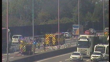 M1 traffic LIVE as police and air ambulance rush to horror crash scene