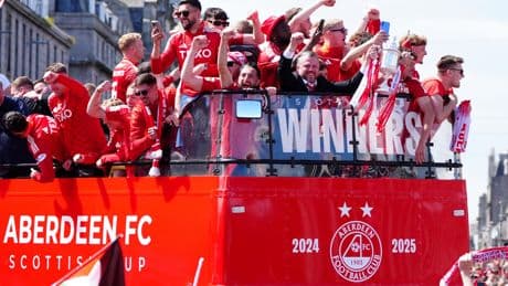 Jimmy Thelin blown away by sea of red as Aberdeen fans toast Scottish Cup win