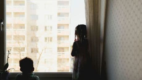 Kids with rotten teeth and infected wounds living in house of horrors with faeces on the walls