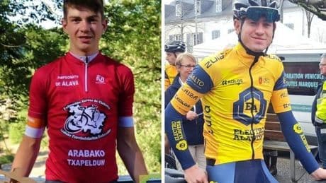 El ciclismo alavés rinde homenaje a los dos jóvenes que murieron en el accidente de tráfico de Espinosa de los Monteros