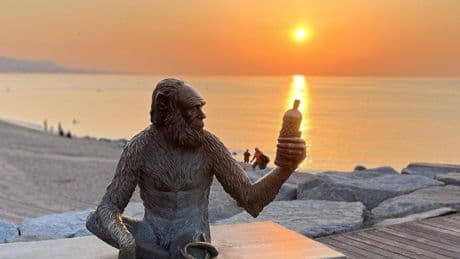 La escultura de Anís del Mono al amanecer