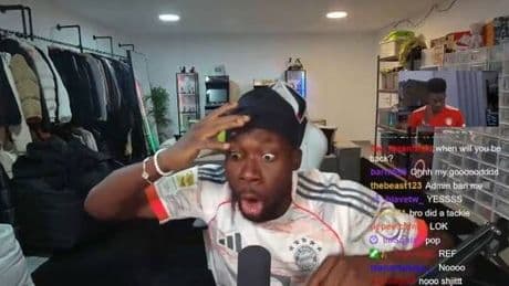 La desconsolada reacción de Davies en directo a la terrible lesión de Musiala