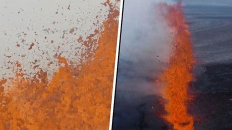 Angstaanjagende uitbarsting in IJsland: lava spuwt uit kilometerslange scheur