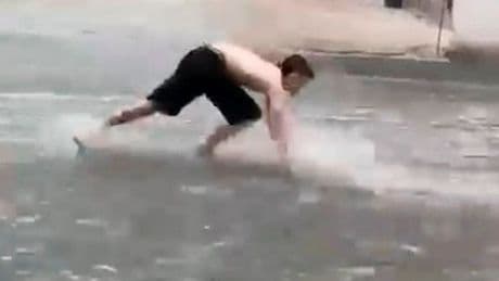 Benidorm floods in freak storm as roads become 'river' and people swim in street