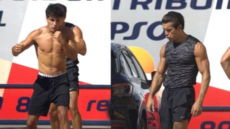 Los hermanos Casas presumen de físico entrenando boxeo al aire libre