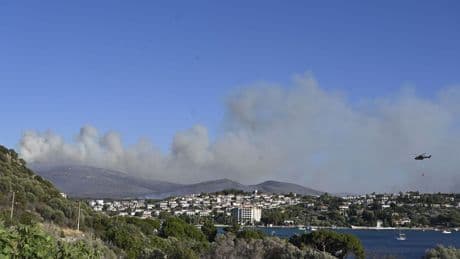 Türkei: Brand in türkischer Ägäis - Flammen bedrohen Wohnhäuser