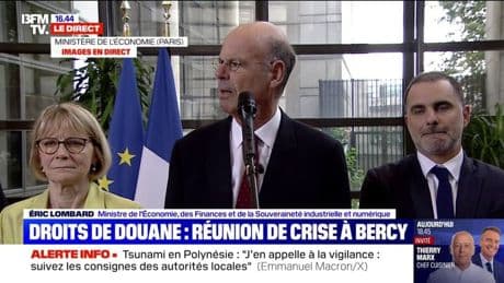 Droits de douane de 15% pour l'UE: pour Éric Lombard, ministre de l'Économie, "c'est un soulagement d'avoir évité une escalade commerciale" avec les États-Unis