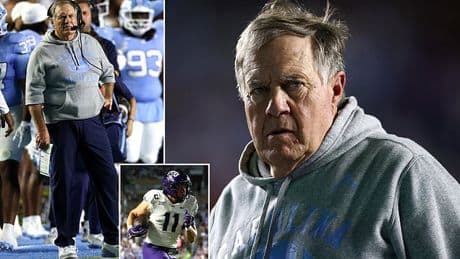 Fans rip into Bill Belichick after humiliating UNC debut and joke that 'Brady isn't here to save him'