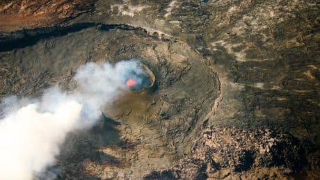 Shocking moment 1,000ft fiery lava jet erupts in 6-hour volcano frenzy as scientists warn of wind spreading toxic gas