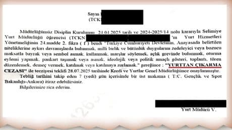 İmamoğlu eylemine katıldı yurttan atıldı